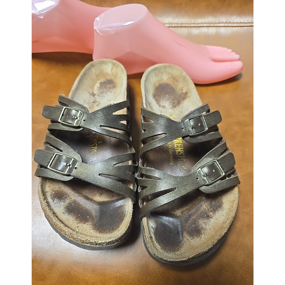 Birkenstock Granada Green Soft Footbed Slip On Slide Sandals Womans Size 36 - Picture 7 of 8